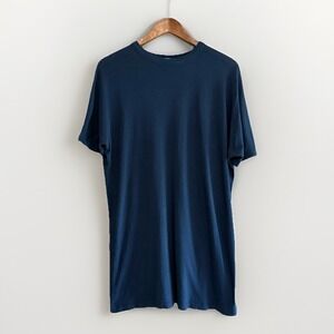 Vince Men Crew Neck T-Shirt Blue Cotton Short Sleeve Soft Thin Casual Comfort XS